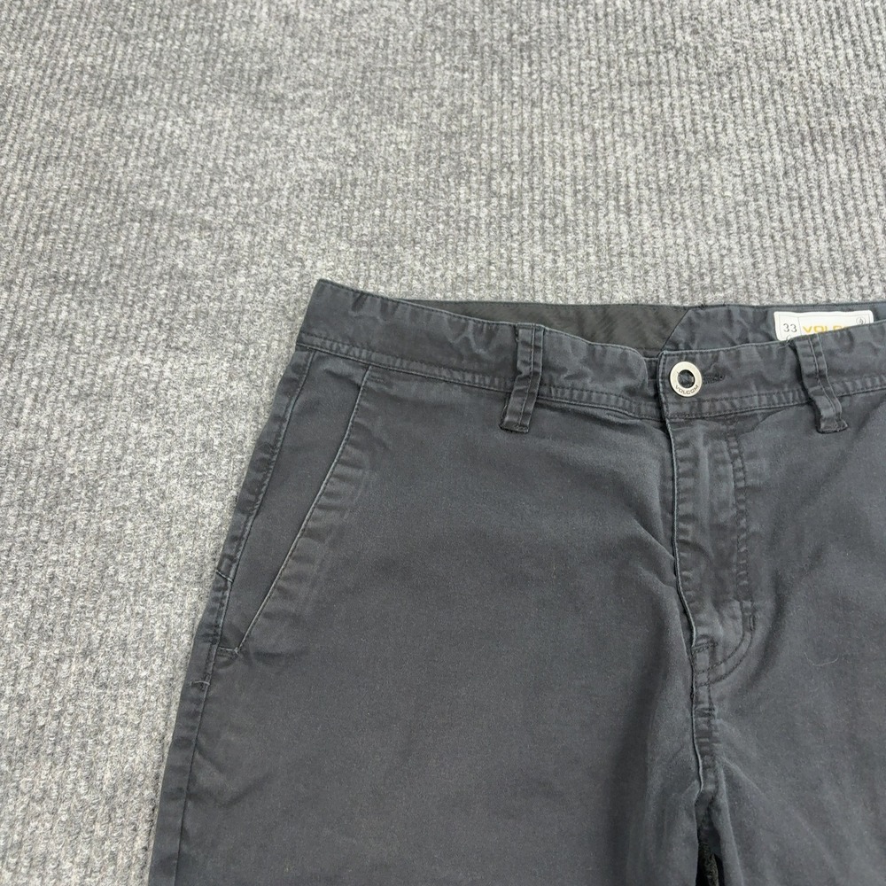 Volcom Shorts Mens 33 Black Cotton Stretch Chino Skate Casual - Picture 2 of 7